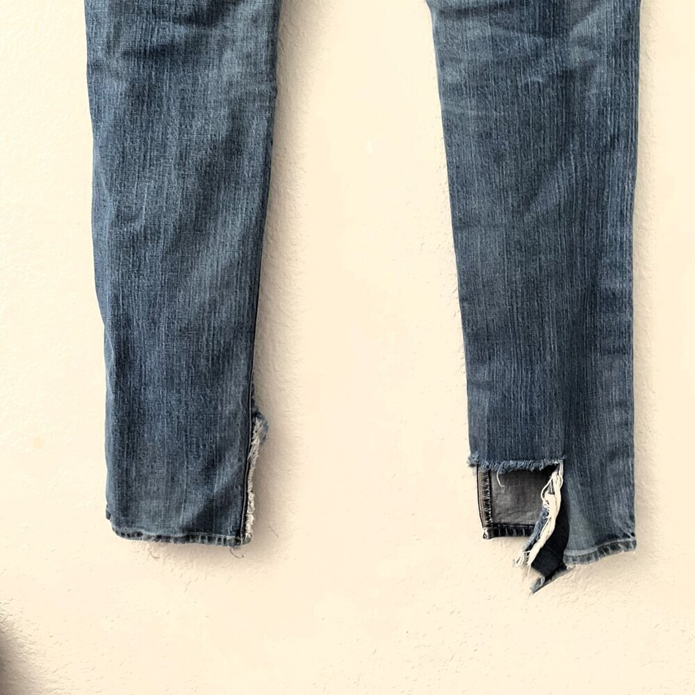American Eagle Raw Split Hem Distressed Jeans 10r - image 6